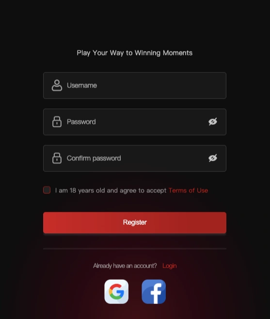 bingoplus register page with easy sign up